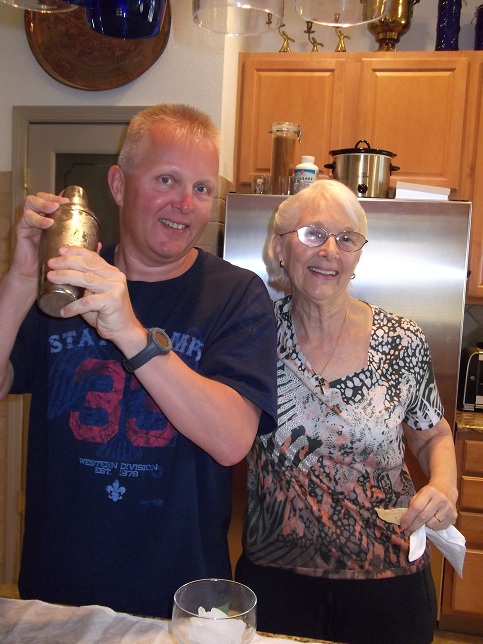 Steve Clark with his mum Gina.....margarita making in full swing! Steve Clark with his mum Gina.....margarita making in full swing!