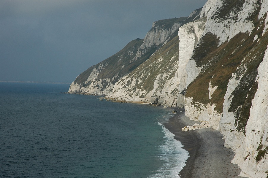 Chalk and limestone cliffs near West Lulworth are a geoligist's dream. Chalk and limestone cliffs near West Lulworth are a geoligist's dream.