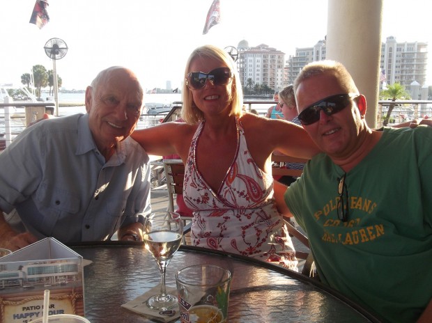 lenny Roth, Jenny Kirwan and Steve Clark, dockside at Marina Jack, Sarasta, Florida. lenny Roth, Jenny Kirwan and Steve Clark, dockside at Marina Jack, Sarasta, Florida.