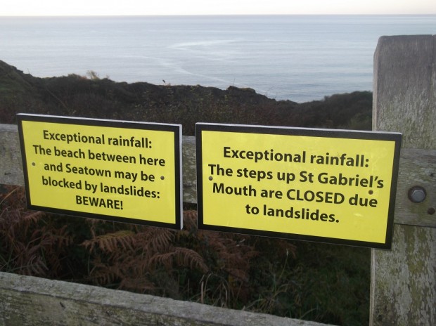 Signs on the way to Golden Cap
